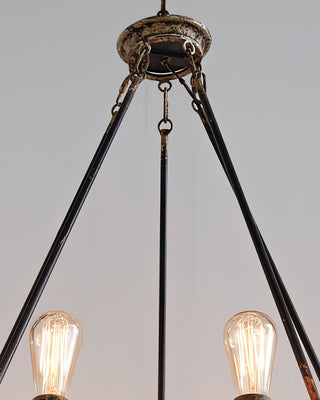 Country western wagon wheel chandelier rustic ceiling light dining room