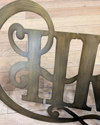 Gold Metal Merry Christmas Sign 39 Inch Two Piece Wall Decor