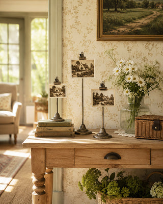 Iron Rustic Clip Stands, Set of 3 Rustic Cottage Charm