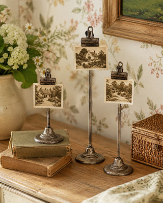 Iron Rustic Clip Stands, Set of 3 Rustic Cottage Charm