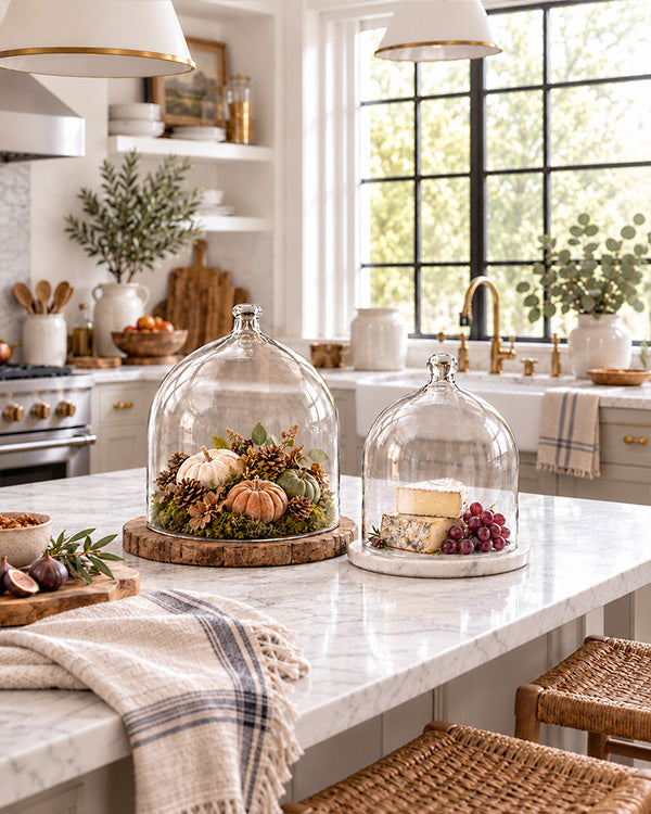 Graduated Glass Bell Cloches, Set of 2
