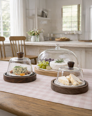 Wood & Glass Cloche with Wooden Base, Choose Your Style