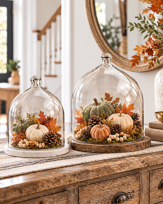 Graduated Glass Bell Cloches, Set of 2