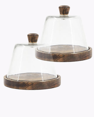 Wood & Glass Cloche with Wooden Base, Choose Your Style