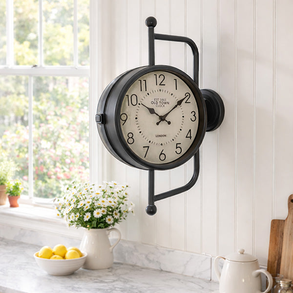 Vintage Old Town Station Wall Clock