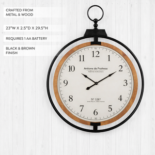French Farmhouse Oversized Wall Clock