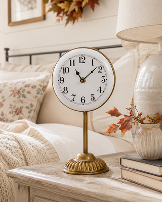 Vintage Gold Metal Retro Tabletop Clock