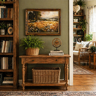 Rustic Tabletop Stand Clock with Roman Numerals