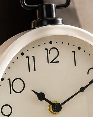 Aged Iron Table Clock with Ring Stand