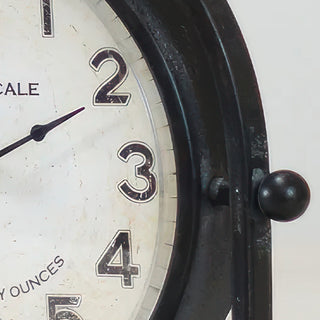 Vintage Family Scale Design Black Iron Tabletop Clock