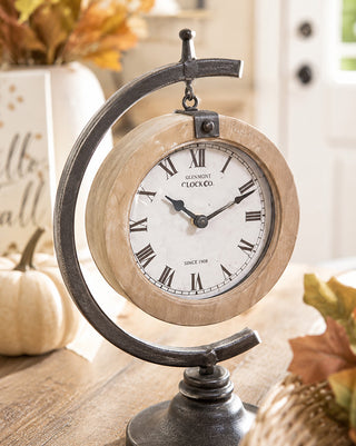 Suspended Farmhouse Mantel Clock with Wood Frame – 14 Inch