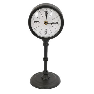 Retro pedestal clock with bold numerals for desk or nightstand