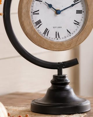 Suspended Farmhouse Mantel Clock with Wood Frame – 14 Inch
