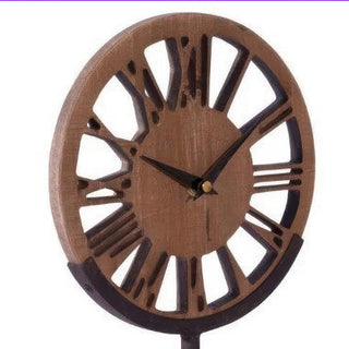Rustic Tabletop Stand Clock with Roman Numerals