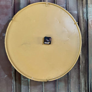 24 Inch Rustic Metal Wall Clock | Bronze Copper Finish with Roman Numerals & Gold Hands