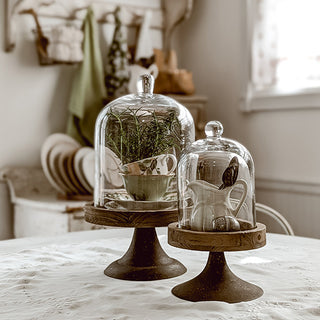 Farmhouse cloche display set kitchen table styling decor