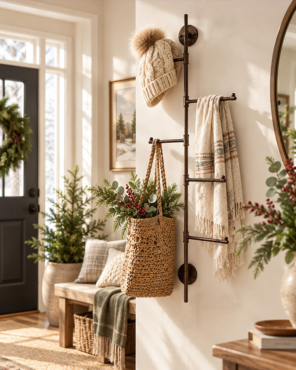 Rustic Wall Mounted Swivel Coat Rack