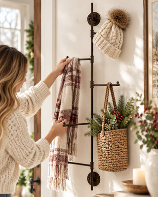 Rustic Wall Mounted Swivel Coat Rack