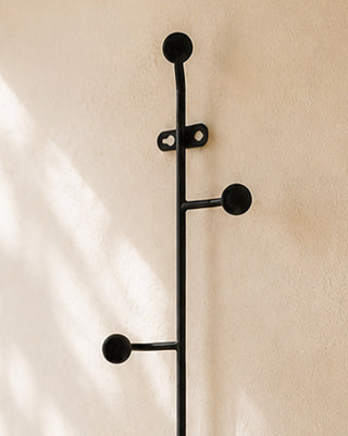 Black Metal Wall Coat Hook 28-Inch Entryway Decor