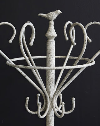Metal wall coat rack bird detail farmhouse nature inspired entryway accent