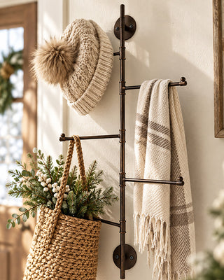 Rustic Wall Mounted Swivel Coat Rack