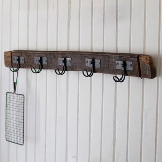 Vintage style wooden wall hooks storage entryway organizer