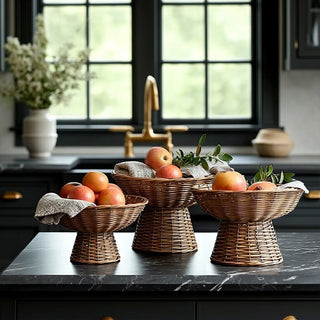 Woven Whispers Wicker Compotes, Set of 3 | Where Natural Meets Noteworthy