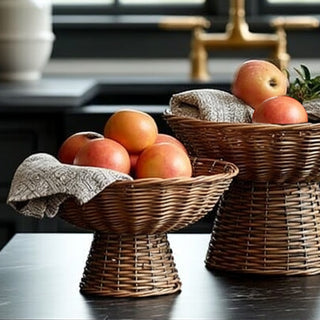 Woven Whispers Wicker Compotes, Set of 3 | Where Natural Meets Noteworthy