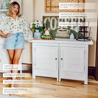 Farmhouse wood buffet cabinet with storage dimensions