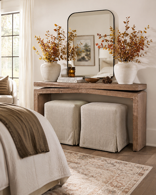 Rustic Wood Split Profile Console Table