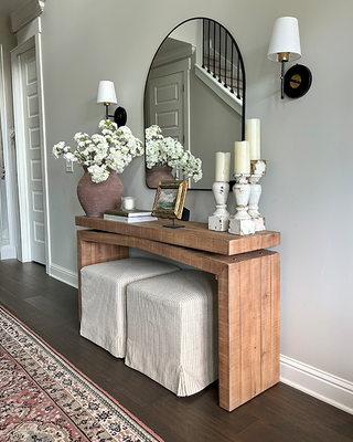 Rustic Wood Split Profile Console Table