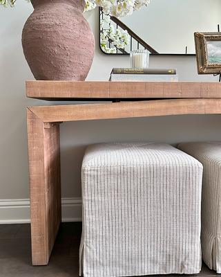 Rustic Wood Split Profile Console Table