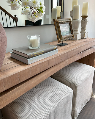 Rustic Wood Split Profile Console Table