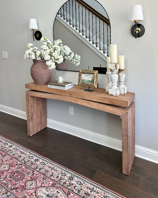 Rustic Wood Split Profile Console Table