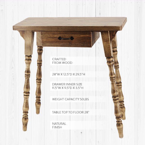 Wood Table with Drawer - Decor Steals