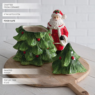 Christmas Tree and Santa Cookie Jar