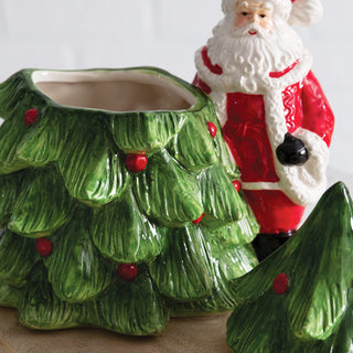 Christmas Tree and Santa Cookie Jar