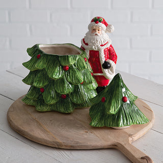 Christmas Tree and Santa Cookie Jar