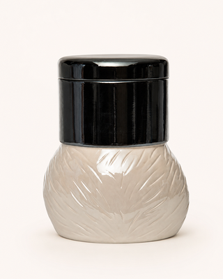 Elegant Nutcracker Cookie Jar Dolomite Gray Black Christmas Canister