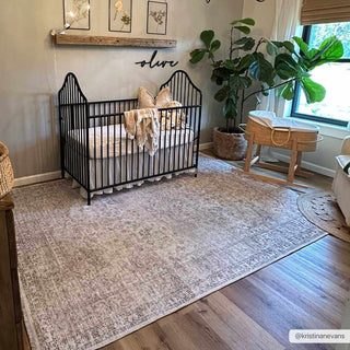 Vintage Cream Washable Area Rug