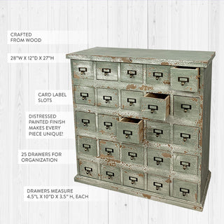 Vintage Inspired Library Card File Cabinet