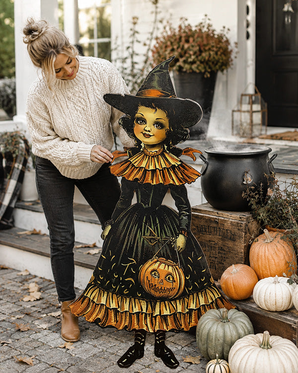 Indoor/Outdoor Life Sized Girl Witch Cutout | Spooky Season Collection
