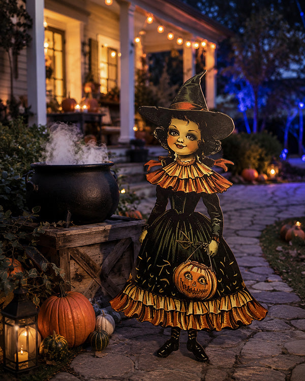 Indoor/Outdoor Life Sized Girl Witch Cutout | Spooky Season Collection