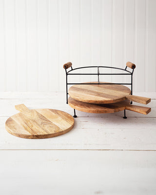 Wooden Cutting Boards with Storage Stand