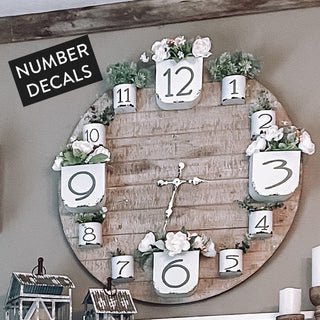 Planter Clock Number Decals