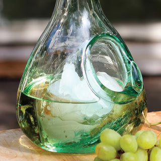 Recycled Hand Blown Wine Decanter with Ice Pocket