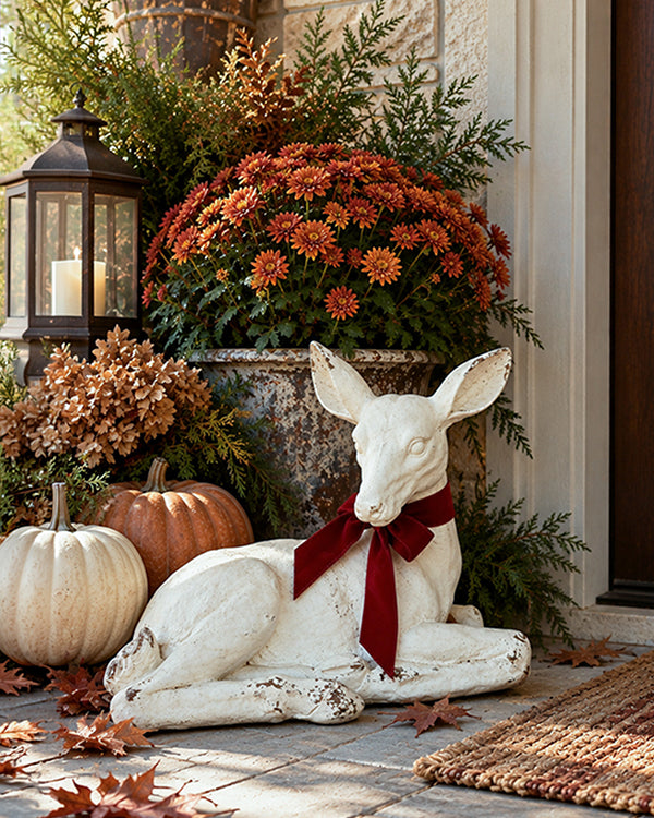 Resting Deer Outdoor Garden Sculpture