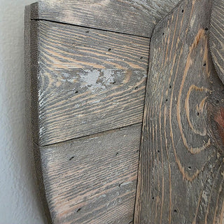 Reclaimed wood texture on deer mount plaque