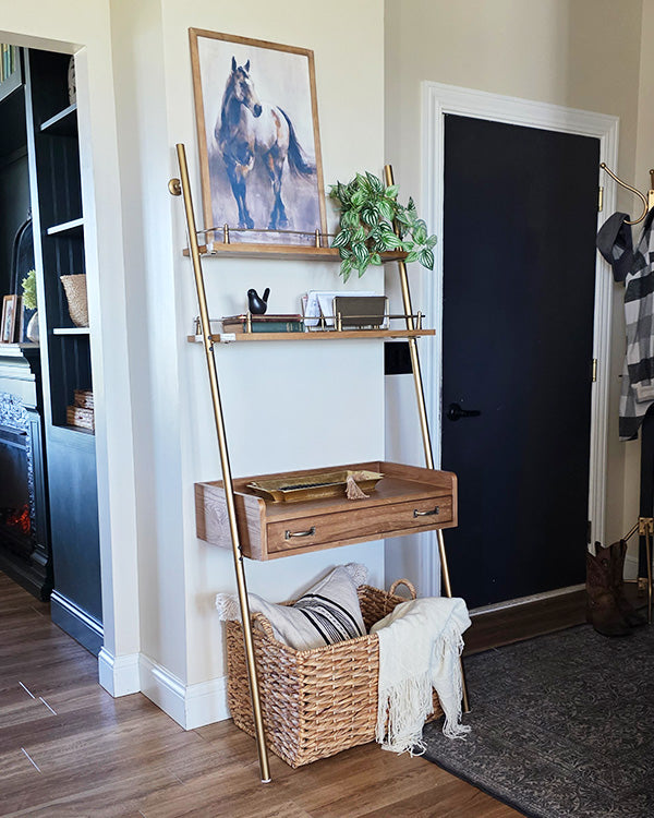 Foundry-Inspired Wood & Iron Leaning Desk