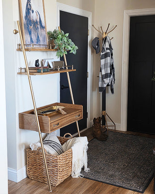 Foundry-Inspired Wood & Iron Leaning Desk